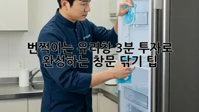 번쩍이는 유리창, 3분 투자로 완성하는 창문 닦기 팁!